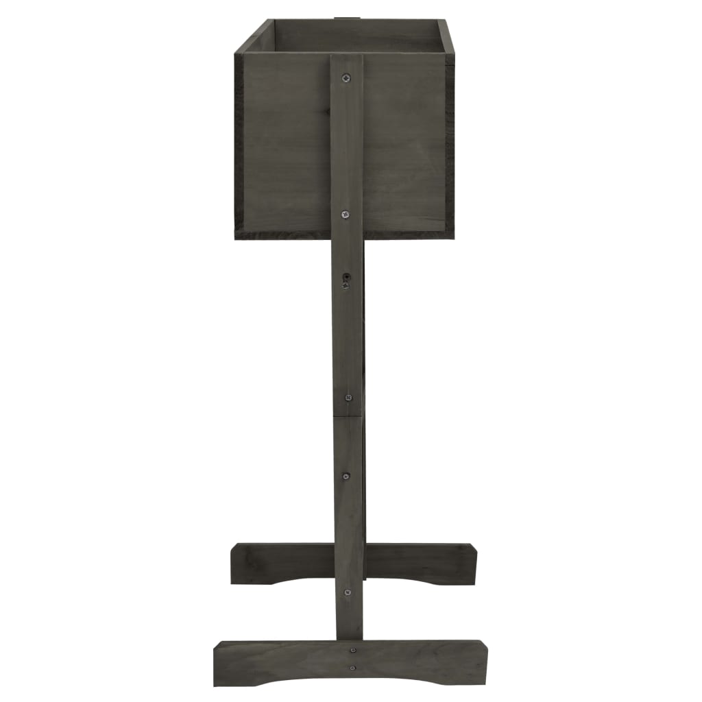 Vidaxl latwerkplantenbak 45x30x74 cm massief vurenhout grijs