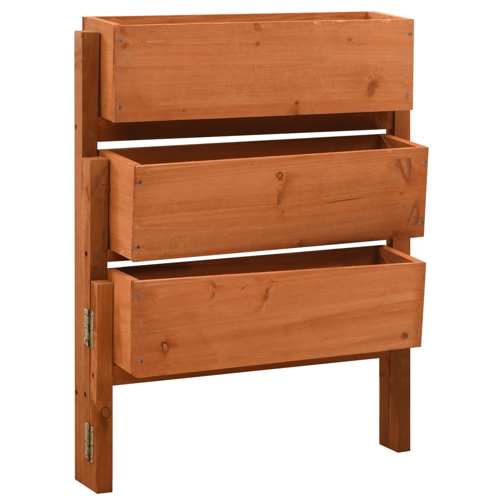 Vidaxl plantenbak inklapbaar 60x14x75 cm massief vuurhout oranje