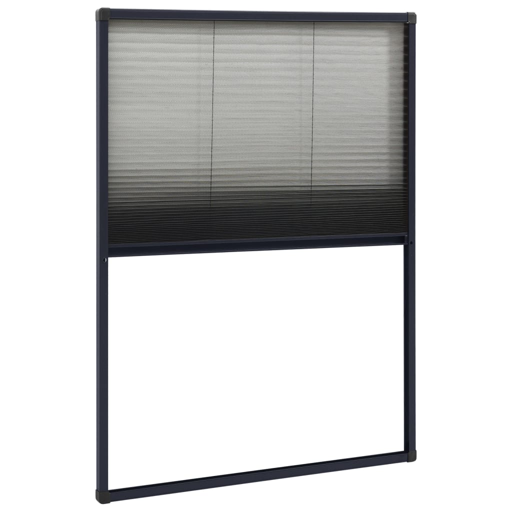 Vidaxl raamhor plissé 80x120 cm aluminium antracietkleurig