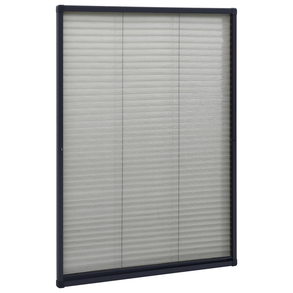 Vidaxl raamhor plissé 80x120 cm aluminium antracietkleurig