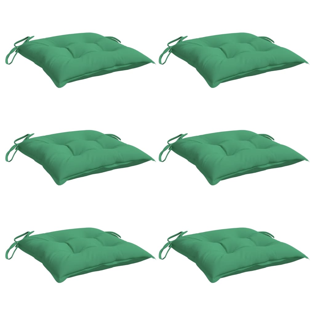 Vidaxl stoelkussens 6 st 40x40x7 cm oxford stof groen