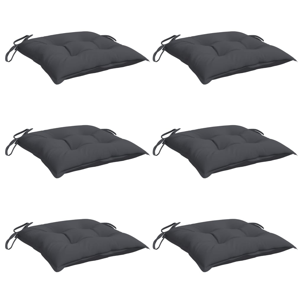 Vidaxl stoelkussens 6 st 50x50x7 cm oxford stof antracietkleurig