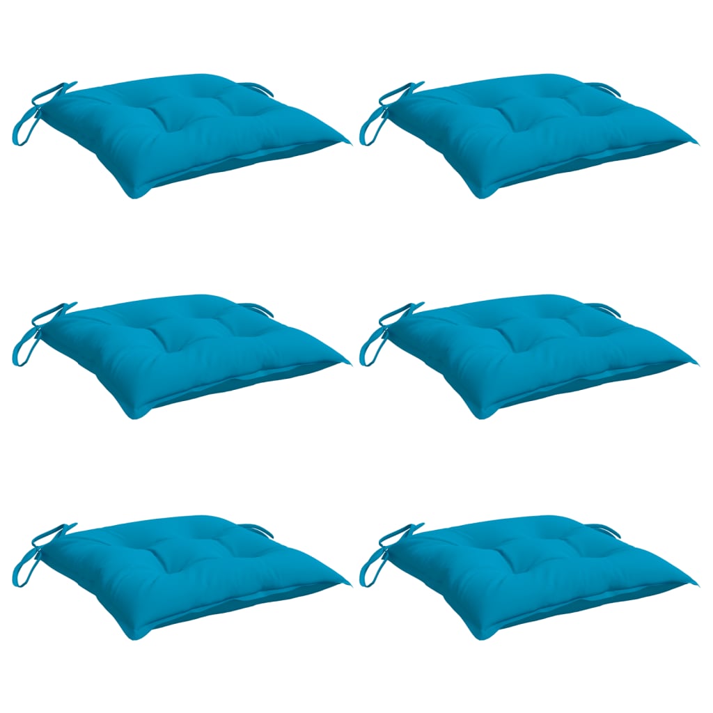 VidaXL Stoelkussens 6 st 50x50x7 cm oxford stof lichtblauw