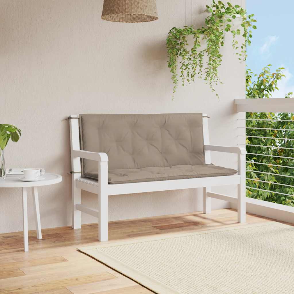 Vidaxl tuinbankkussen 120x(50+50)x7 cm oxford stof taupe