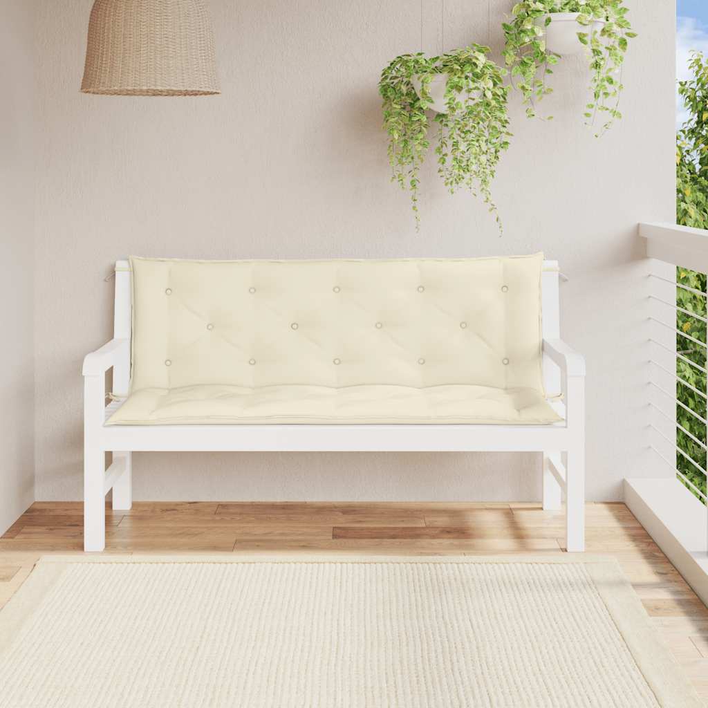 Vidaxl tuinbankkussen 150x(50+50)x7 cm oxford stof crèmewit