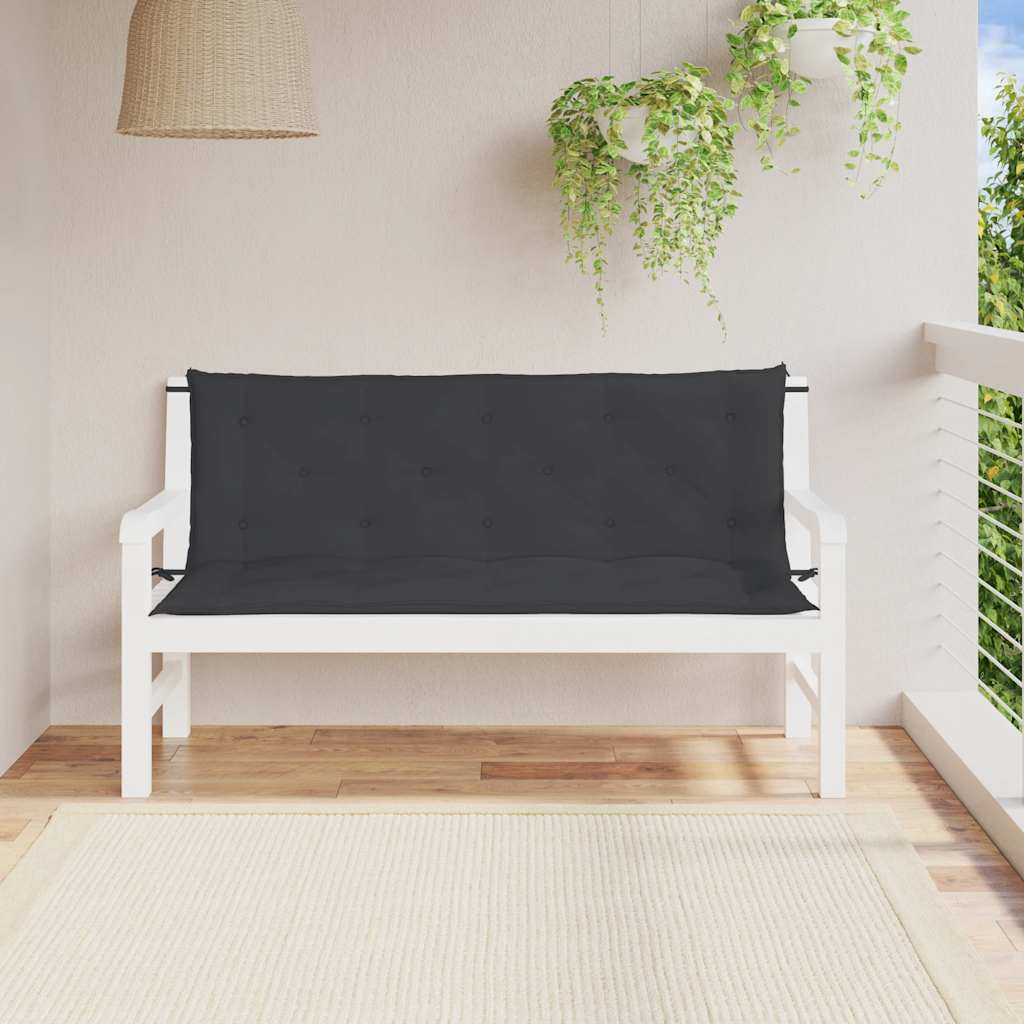 Vidaxl tuinbankkussen 150x(50+50)x7 cm oxford stof zwart
