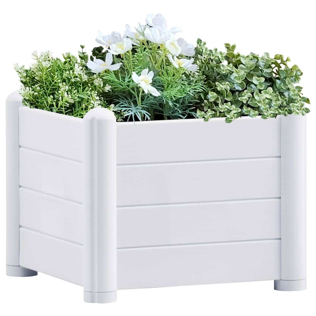 Vidaxl plantenbak gebogen 43x43x35 cm pp wit