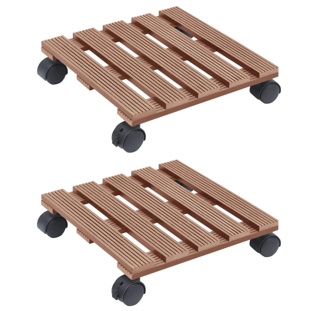 Vidaxl plantenkarren 2 st 30x30x7,5 cm hkc bruin