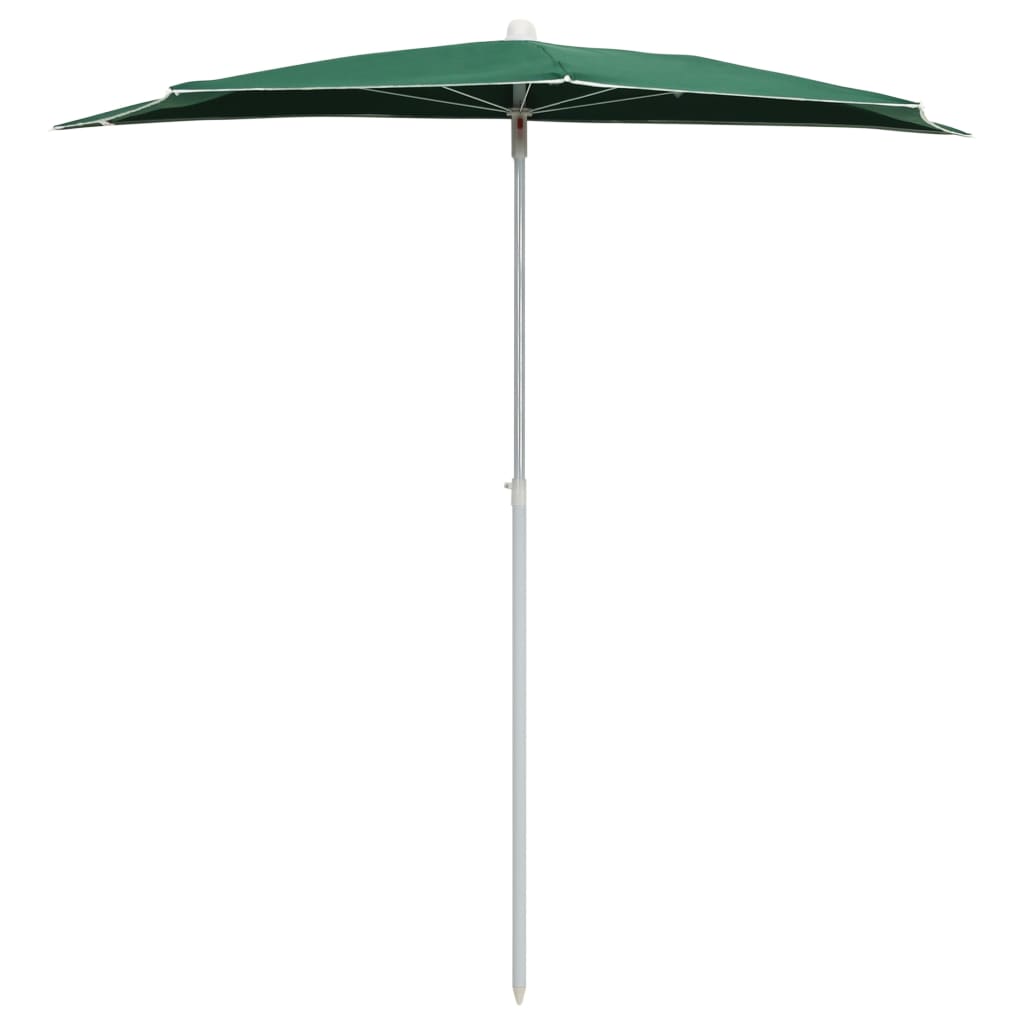 Vidaxl parasol half met paal 180x90 cm groen