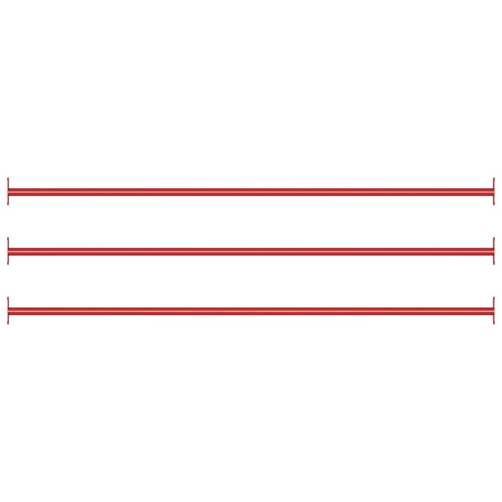 Vidaxl rekstokken 3 st 125 cm staal rood