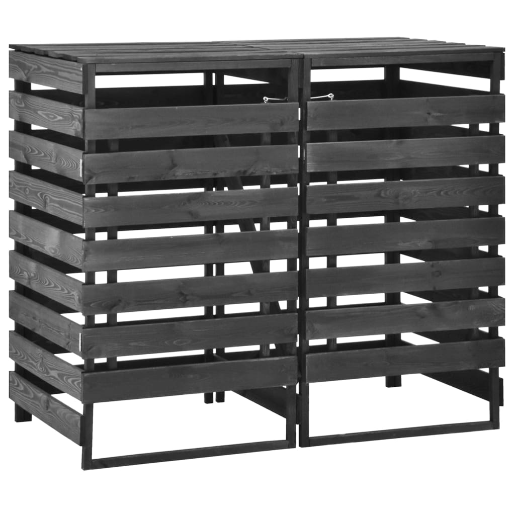 VidaXL Containerberging dubbel 140x75x121 cm gekleurd groenenhout