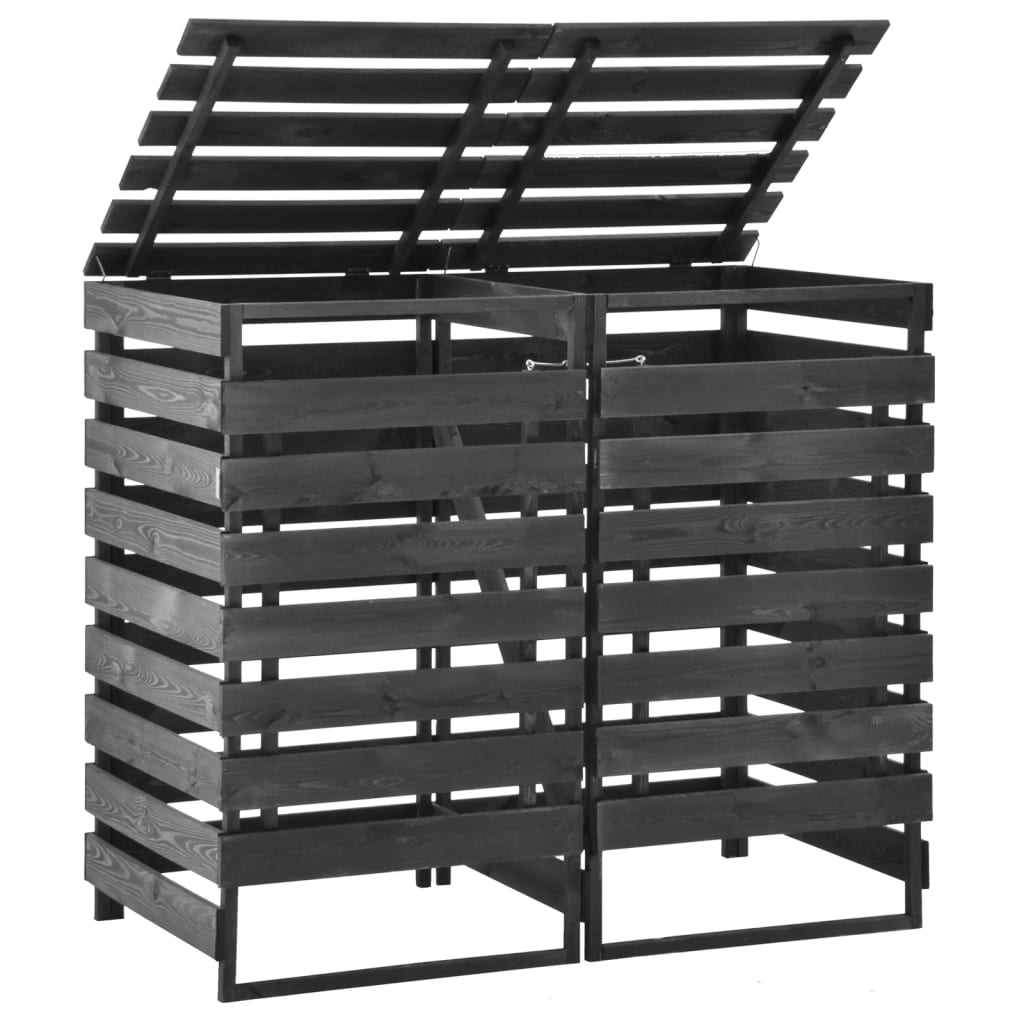 VidaXL Containerberging dubbel 140x75x121 cm gekleurd groenenhout