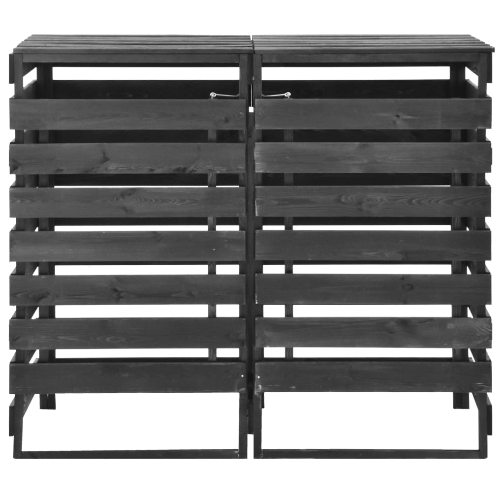 VidaXL Containerberging dubbel 140x75x121 cm gekleurd groenenhout