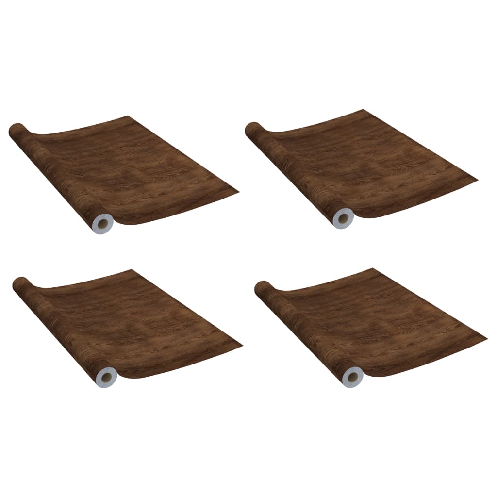 VidaXL Deurfolies zelfklevend 4 st 210x90 cm PVC donkerikenkleurig