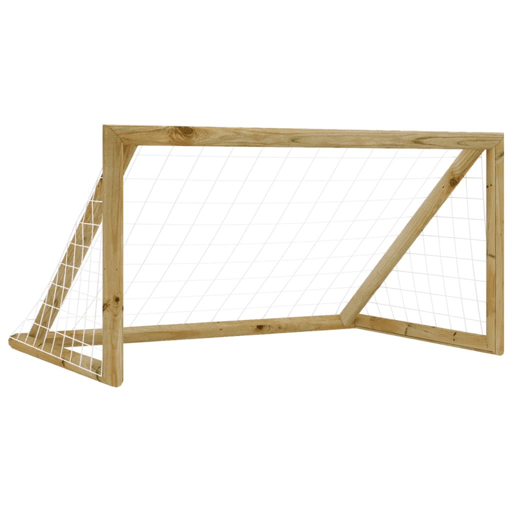 VidaXL Voetbaldoel met net 120x60x80 cm geïmpregneerd groenenhout