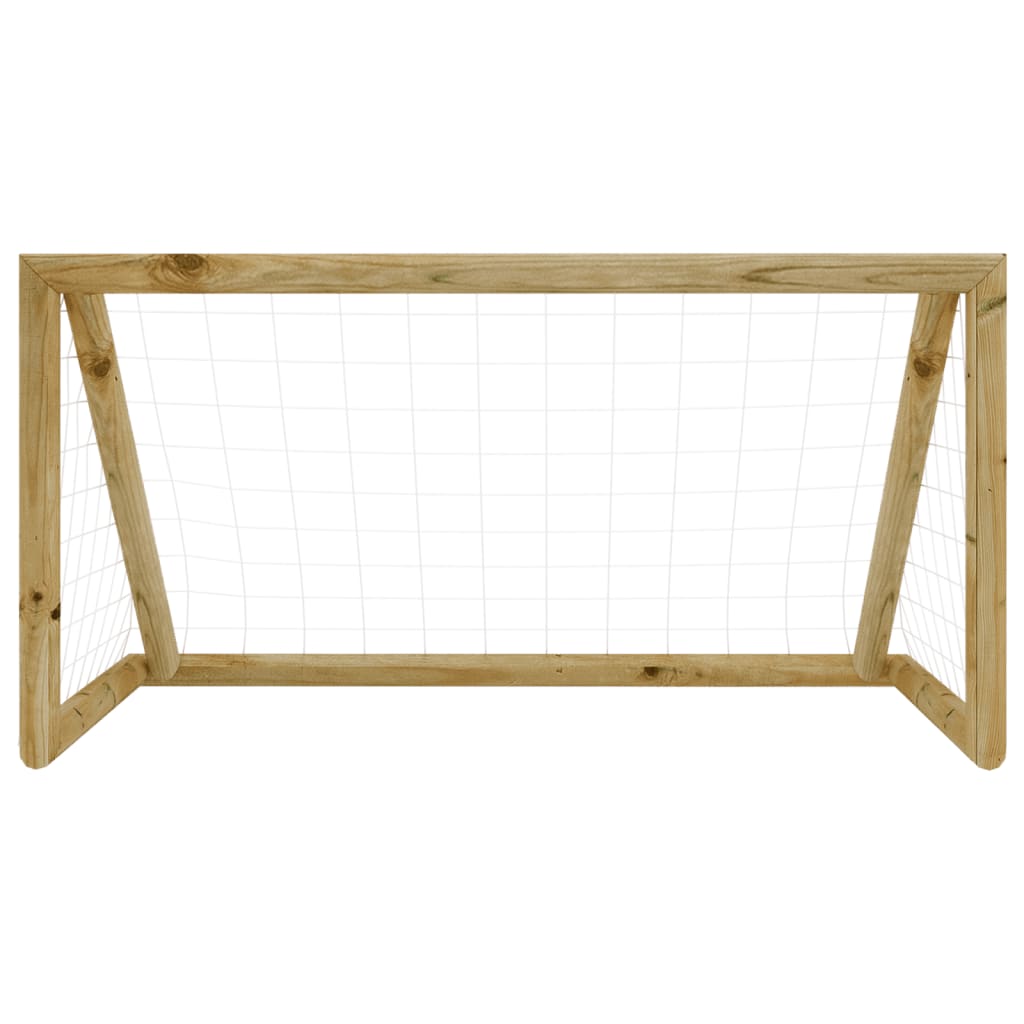 VidaXL Voetbaldoel met net 120x60x80 cm geïmpregneerd groenenhout