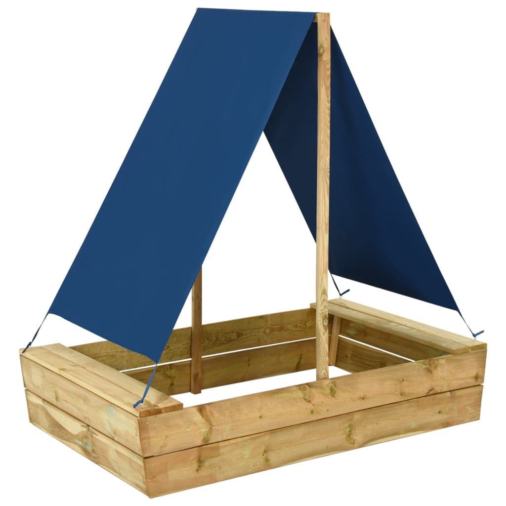 VidaXL Zandbak met dak 80x60x97,5 cm geïmpregneerd groenenhout