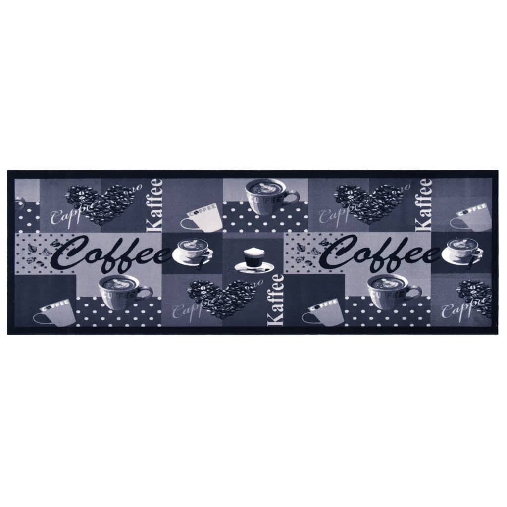 Vidaxl keukenmat wasbaar koffie 45x150 cm blauw