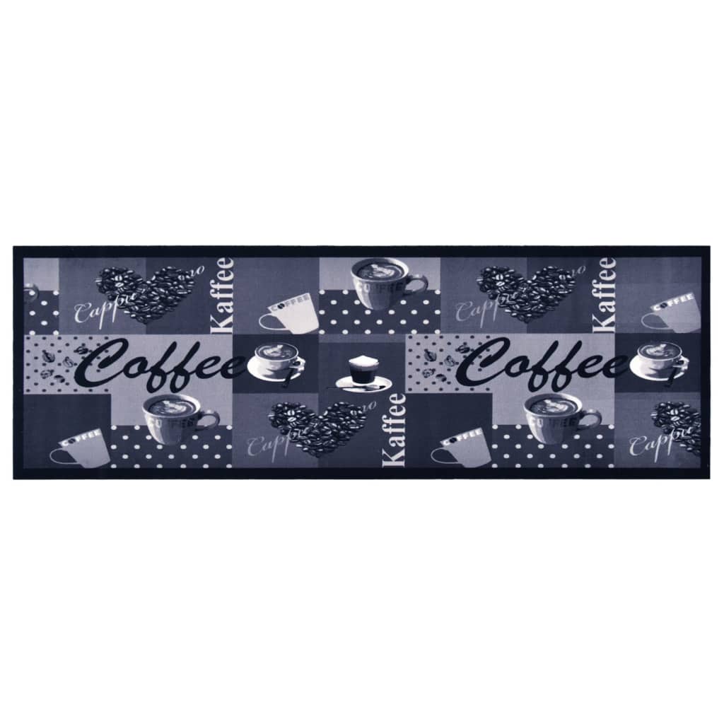 Vidaxl keukenmat wasbaar koffie 60x300 cm blauw