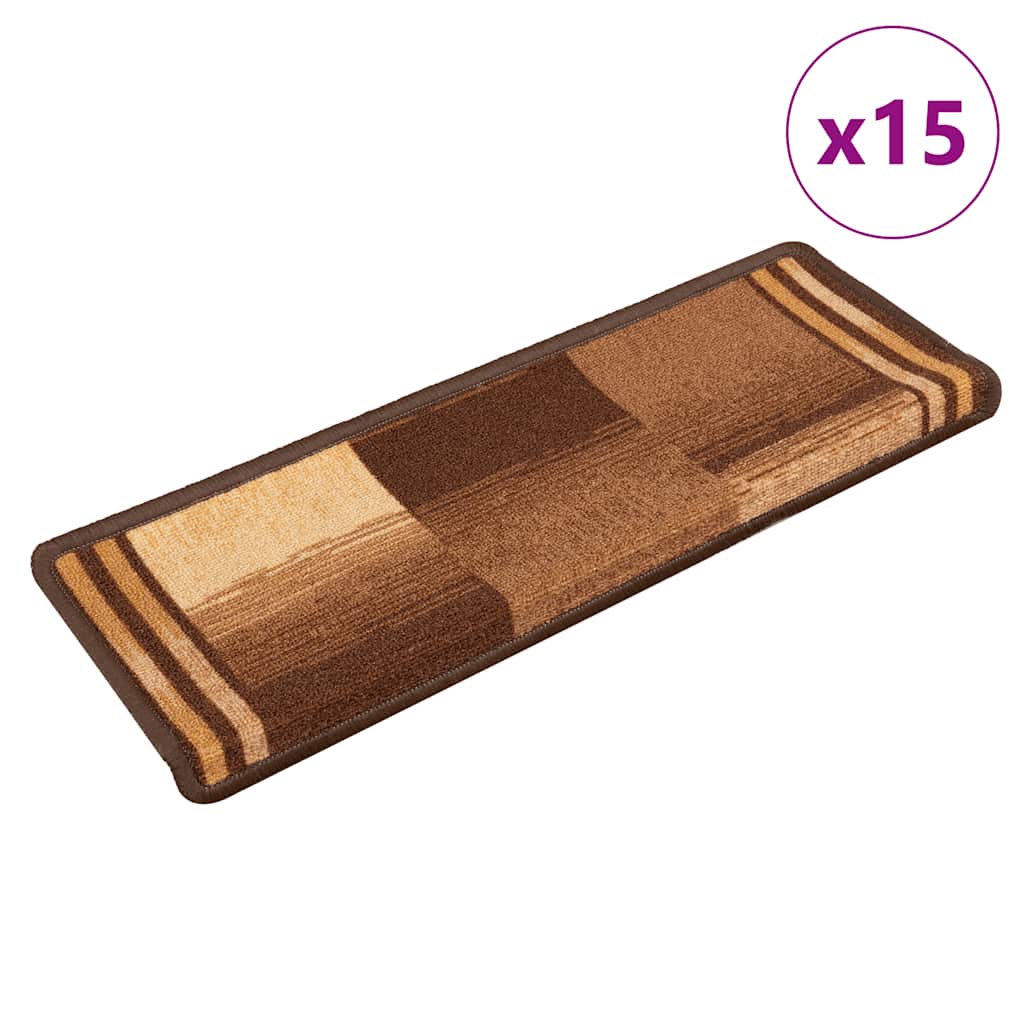 Vidaxl trapmatten zelfklevend 15 st 65x21x4 cm bruin