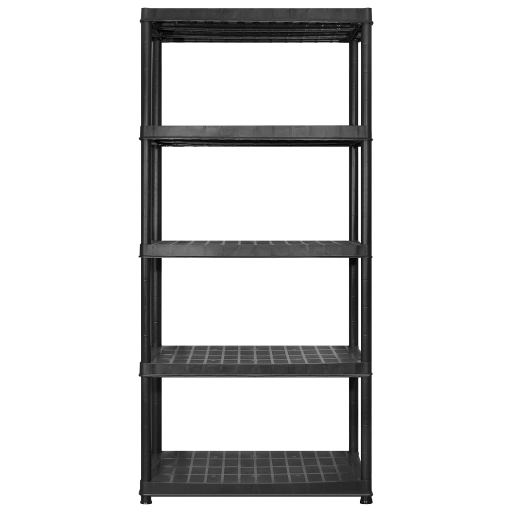 Vidaxl opbergrek 5-laags 183x45,7x185 cm kunststof zwart