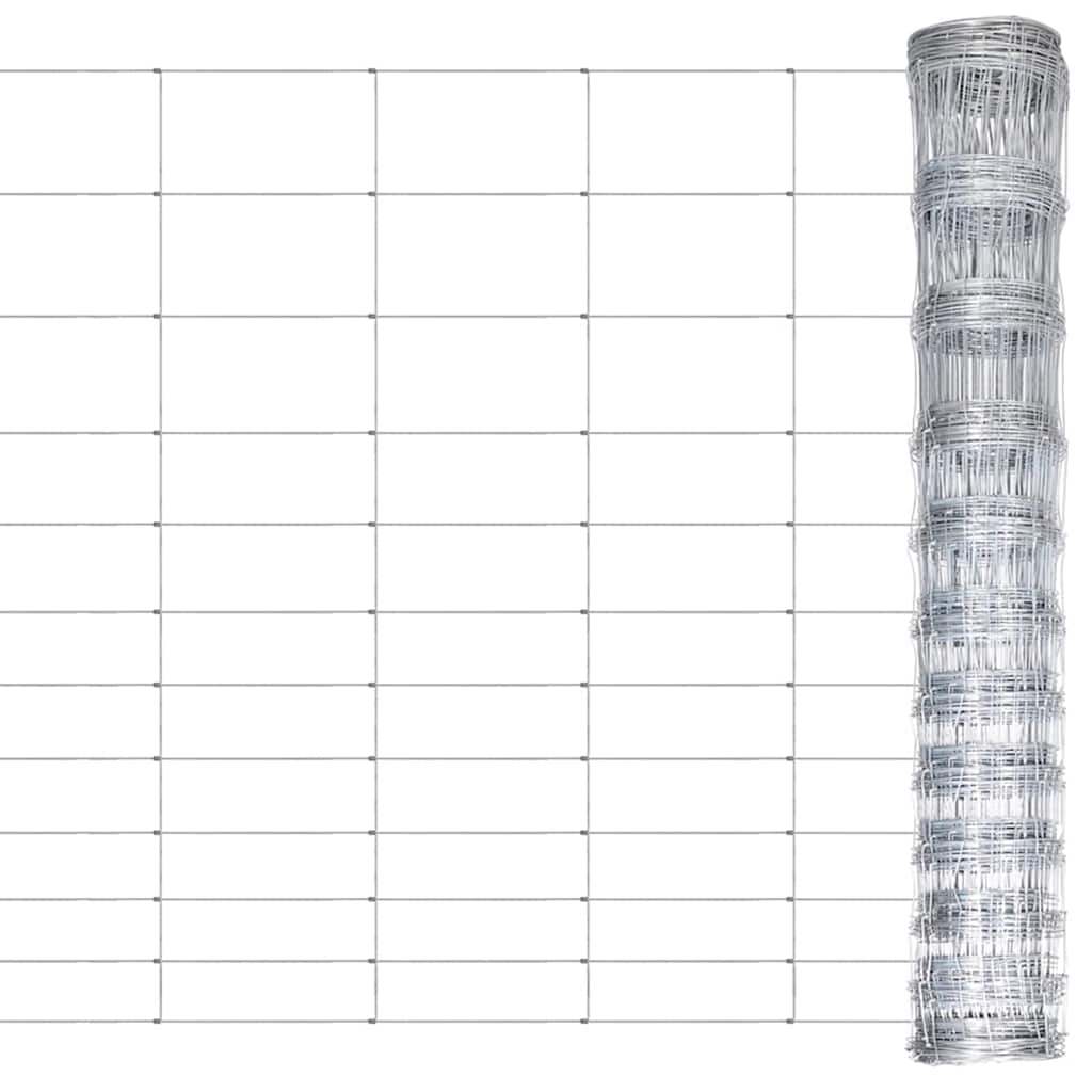 Vidaxl hek 50 m 150 cm gegalvaniseerd staal zilverkleurig