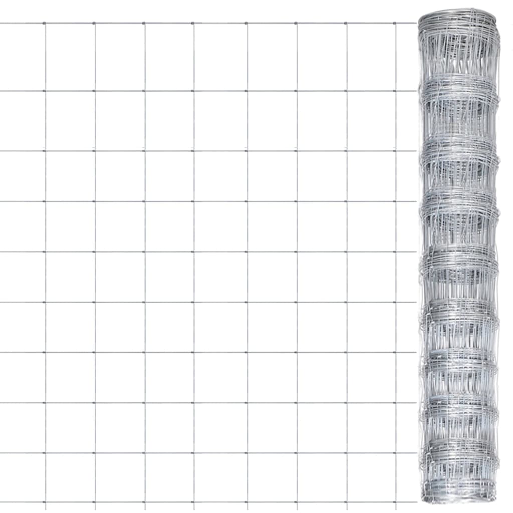Vidaxl tuinhek 50x1m gegalvaniseerd staal zilverkleurig