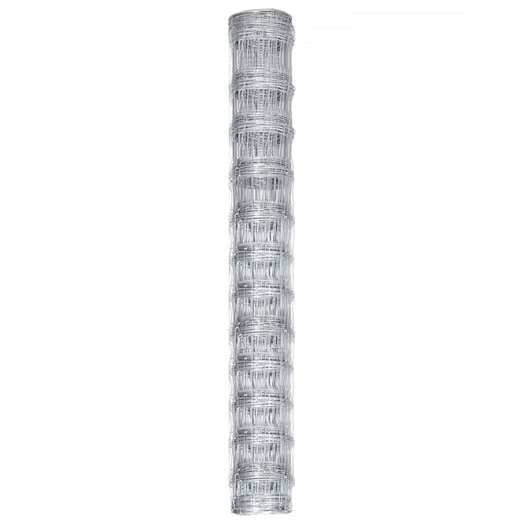 VidaXL Tuinhek 50x1,25m gegalvaniseerd staal zilverkleurig