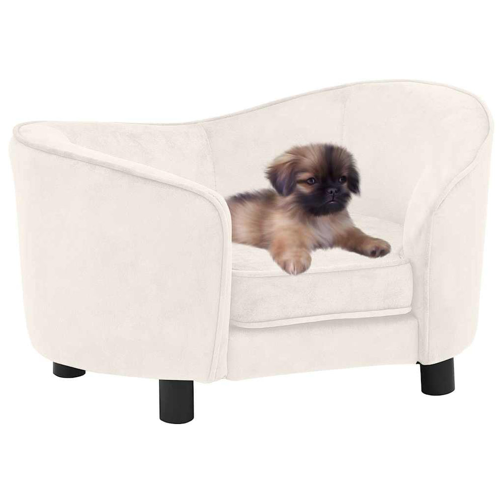 Vidaxl hondenbank 69x49x40 cm pluche crèmekleurig
