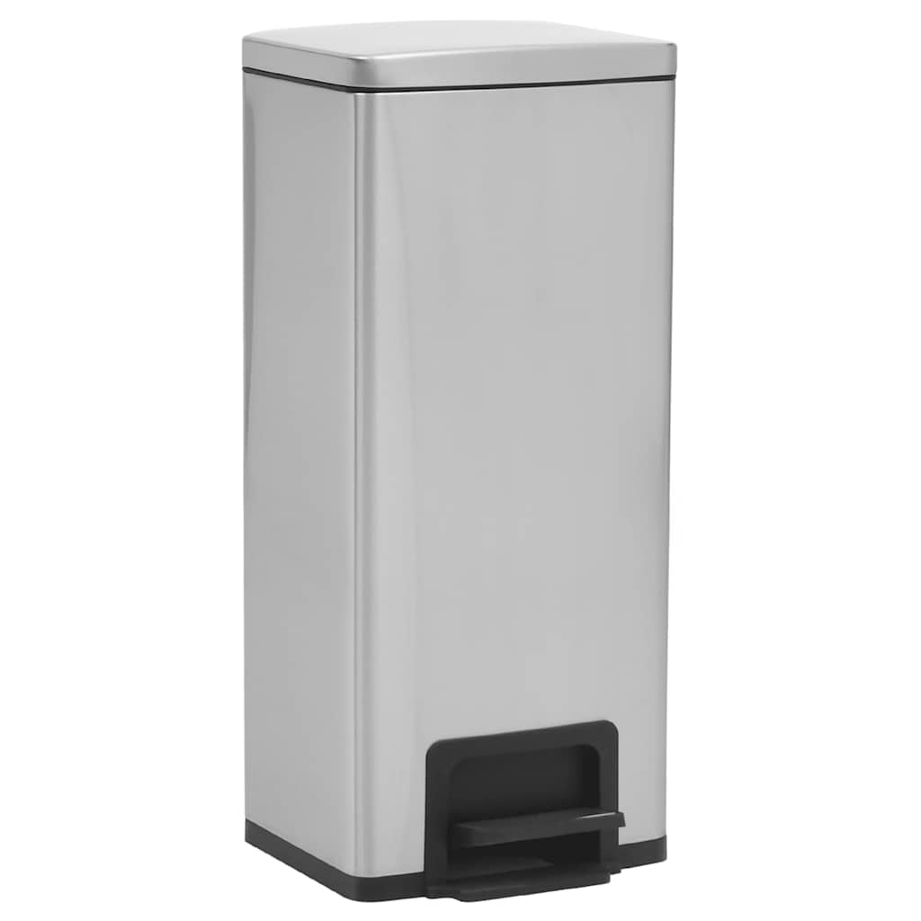 Vidaxl pedaalemmer met anti-vingerafdruk 30 l RVS zilverkleurig