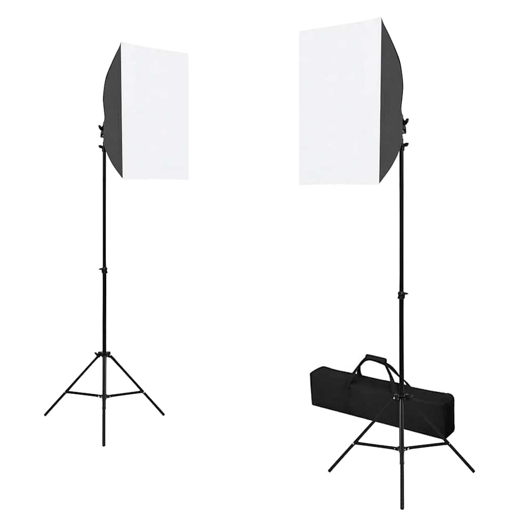 VidaXL Fotostudioset met softboxlampen, achtergrond en reflector