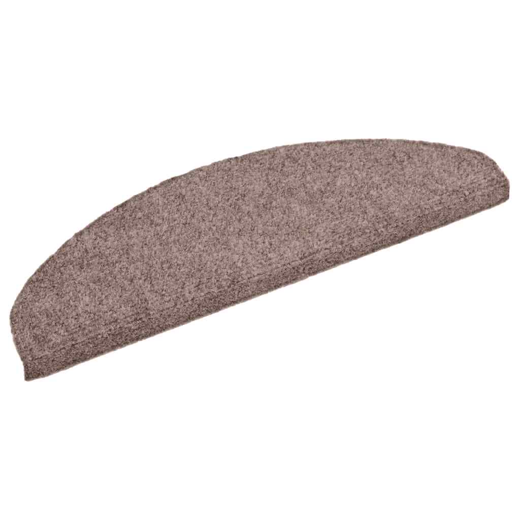 Vidaxl trapmatten zelfklevend 5 stuks 65x21x4 cm lichtbruin halfrond groot