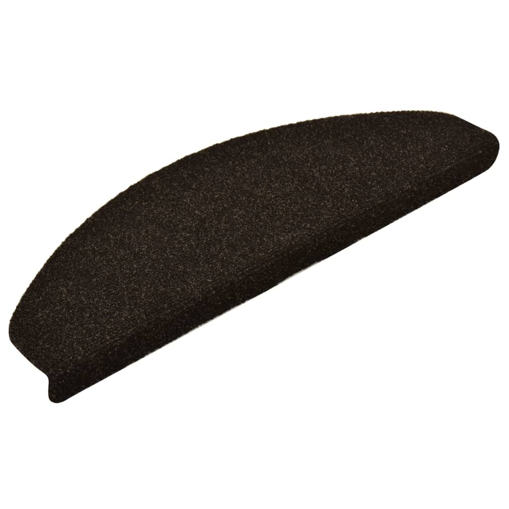 Vidaxl trapmatten zelfklevend 5 stuks 65x21x4 cm donkerbruin halfrond groot