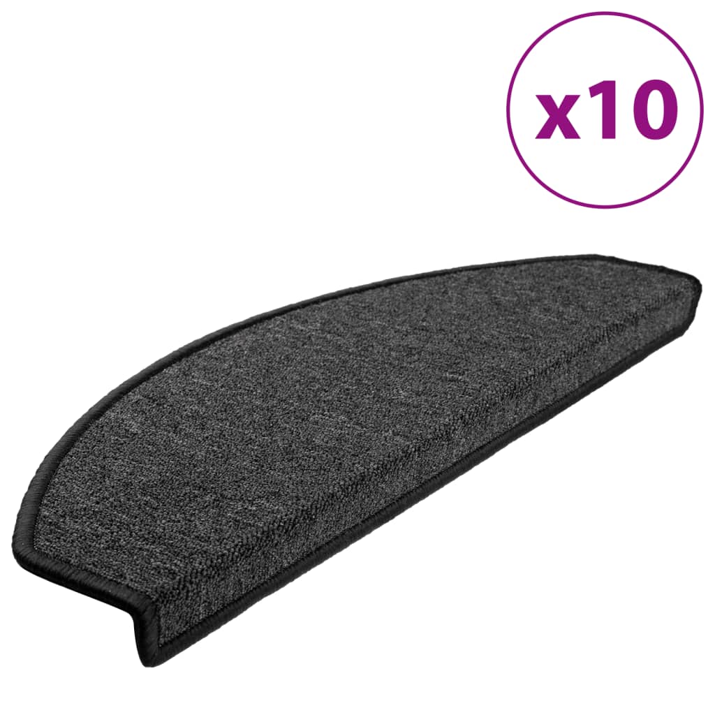 Vidaxl trapmatten 10 st 65x24x4 cm antraciet halfrond groot