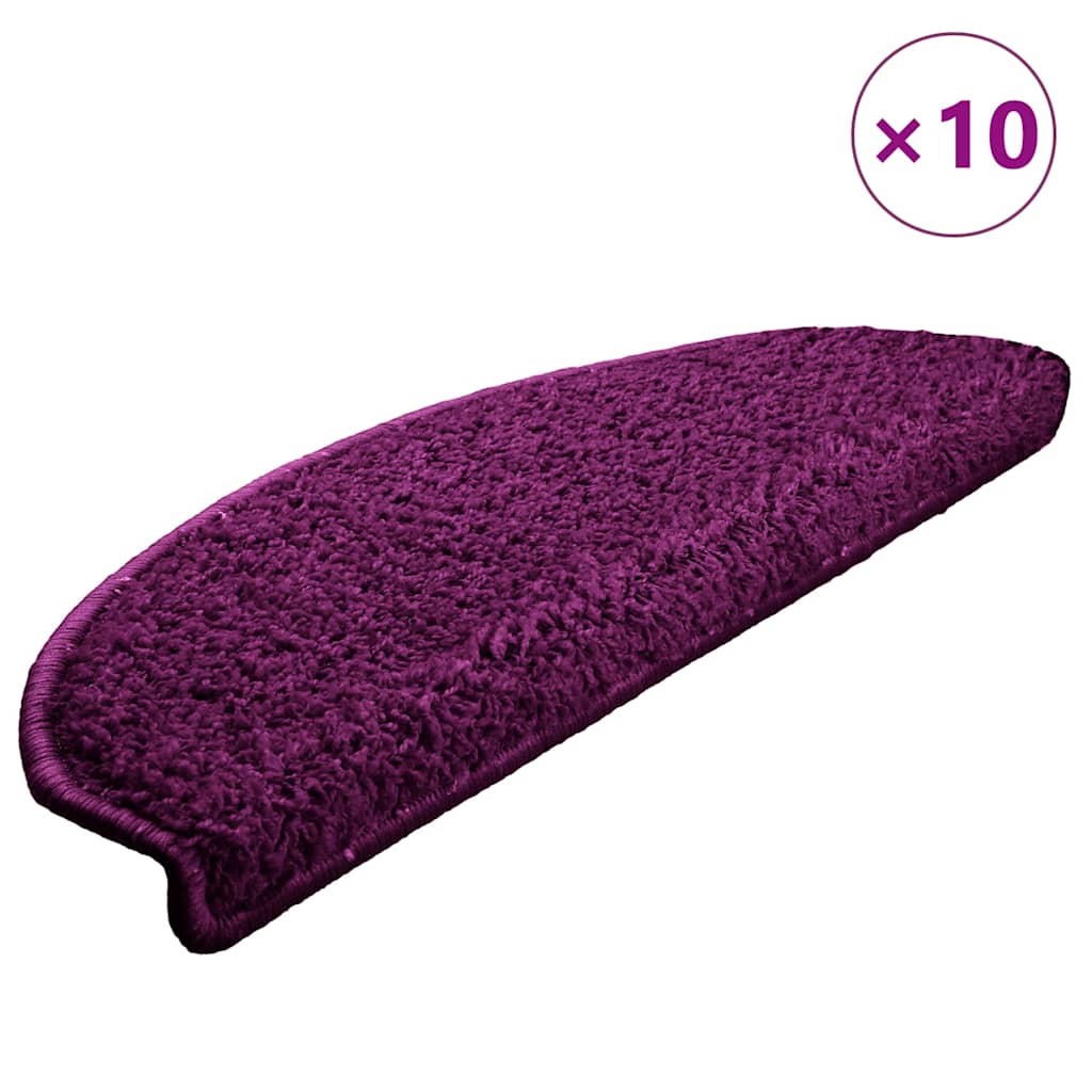 Vidaxl trapmatten 10 st 65x21x4 cm violet rechthoekige rand