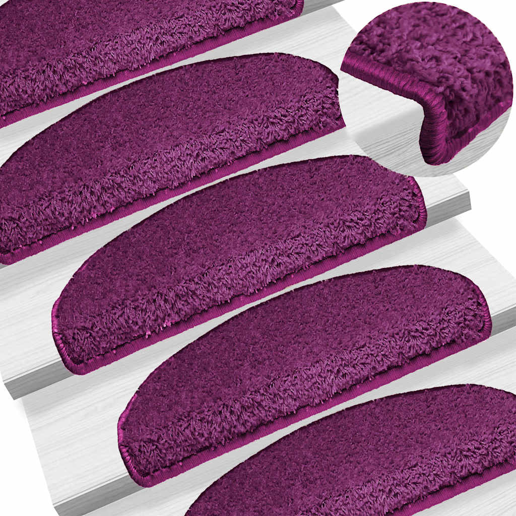 Vidaxl trapmatten 10 st 65x21x4 cm violet rechthoekige rand