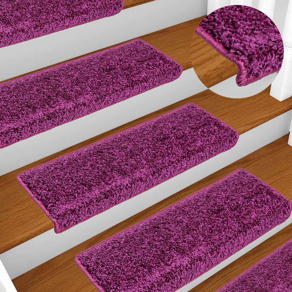 Vidaxl trapmatten 10 st 65x21x4 cm violet rechthoekige rand