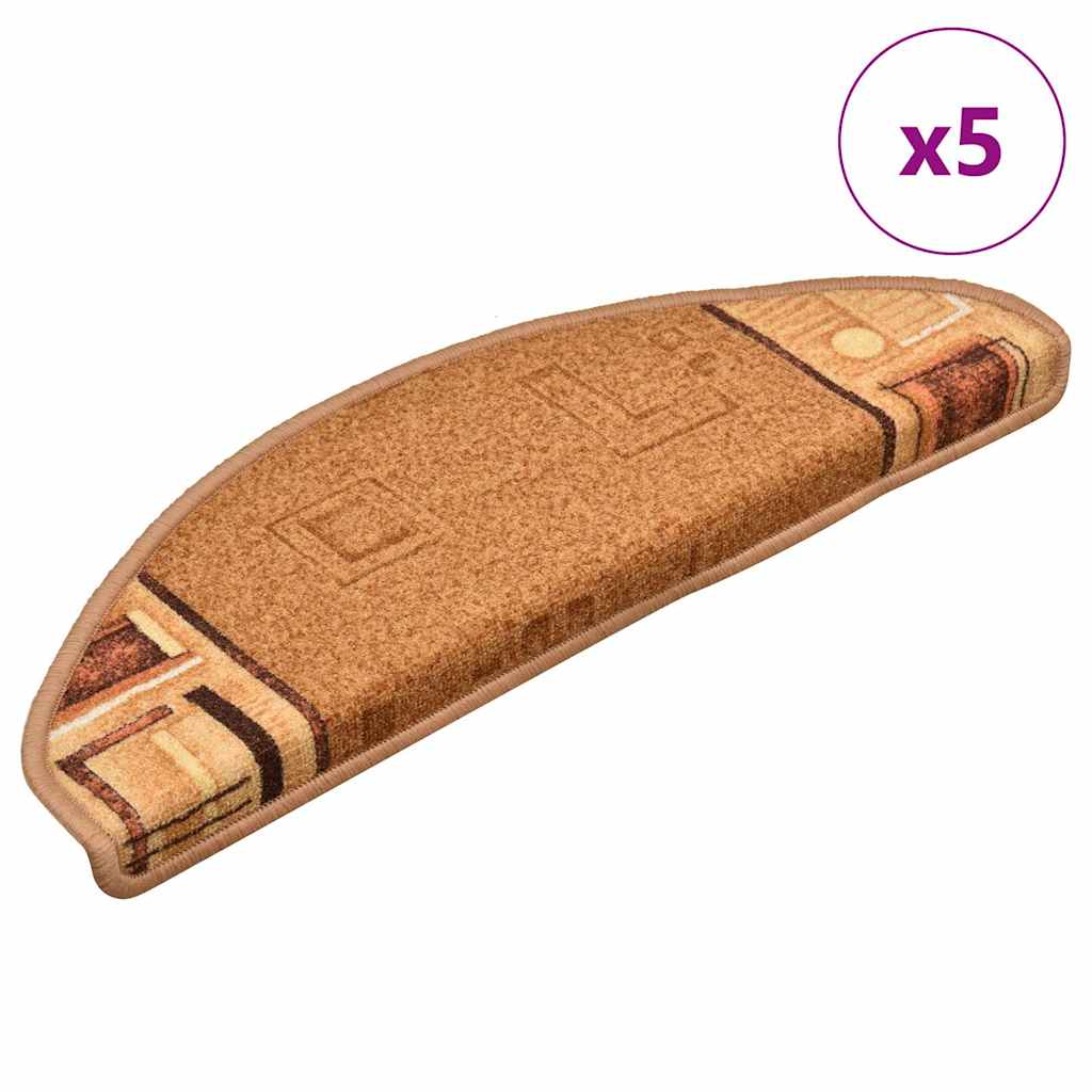 Vidaxl trapmatten zelfklevend 5 st 65x21x4 cm beige