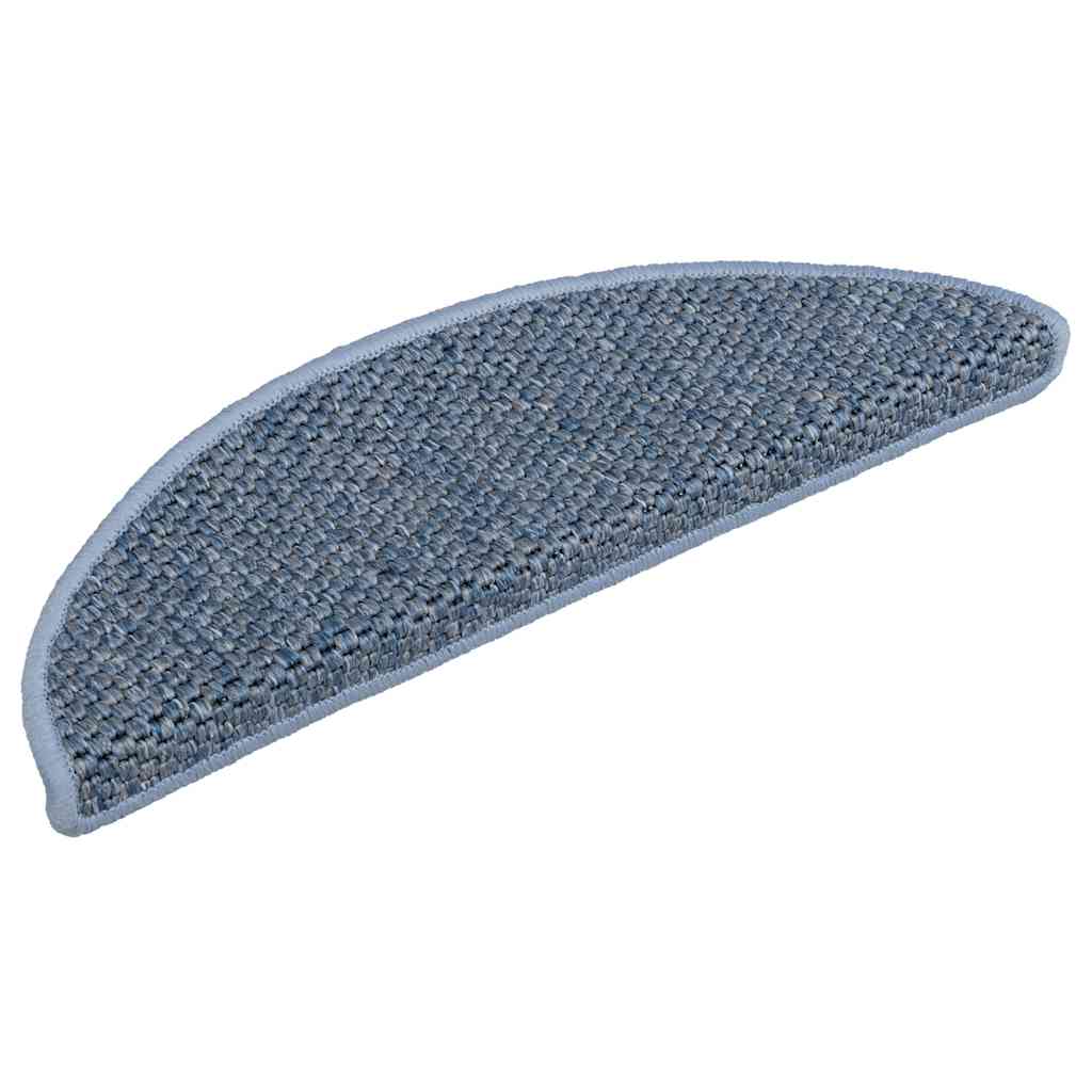 Vidaxl trapmatten zelfklevend 15 st sisal-look 56x17x3 cm blauw