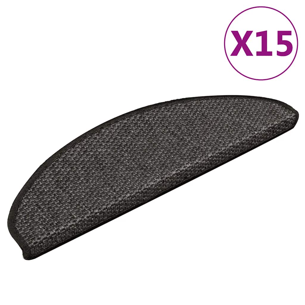 Vidaxl trapmatten zelfklevende 15e sisal-look 65x21x4cm antracietkleur