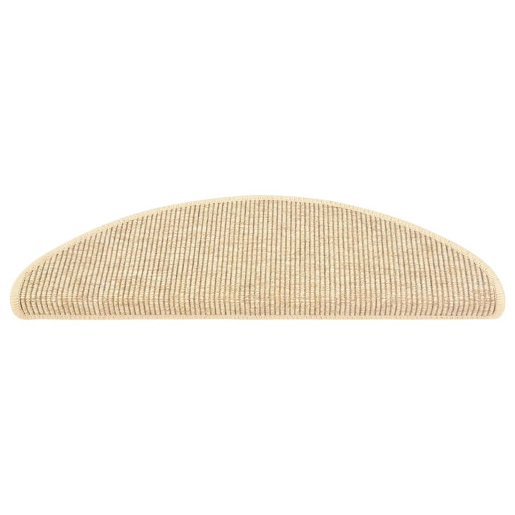 Vidaxl trapmatten 15 st 65x21x4 cm lichtbeige halfrond groot