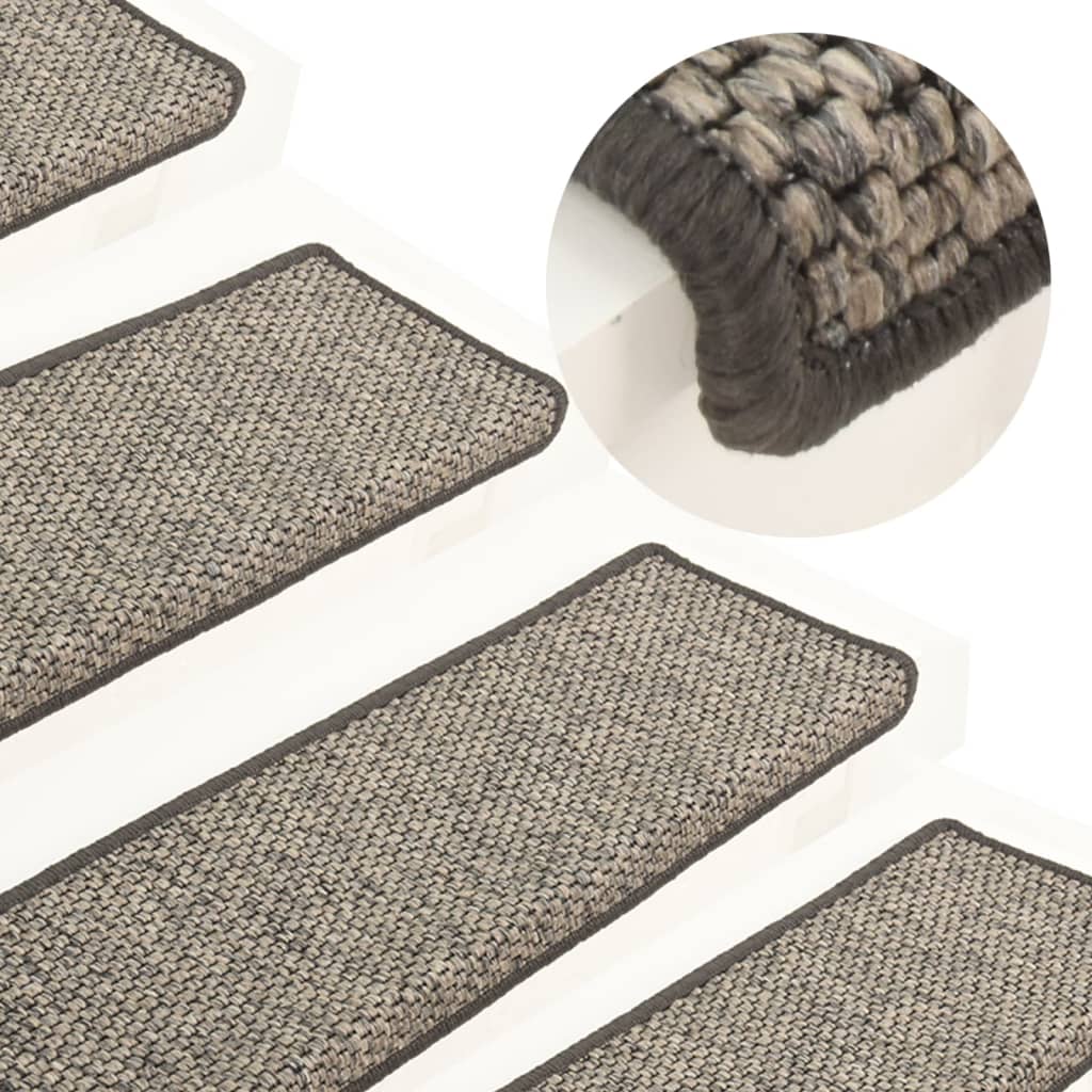 Vidaxl trapmatten 15 st 65x21x4 cm beige en grijs rechthoekige rand