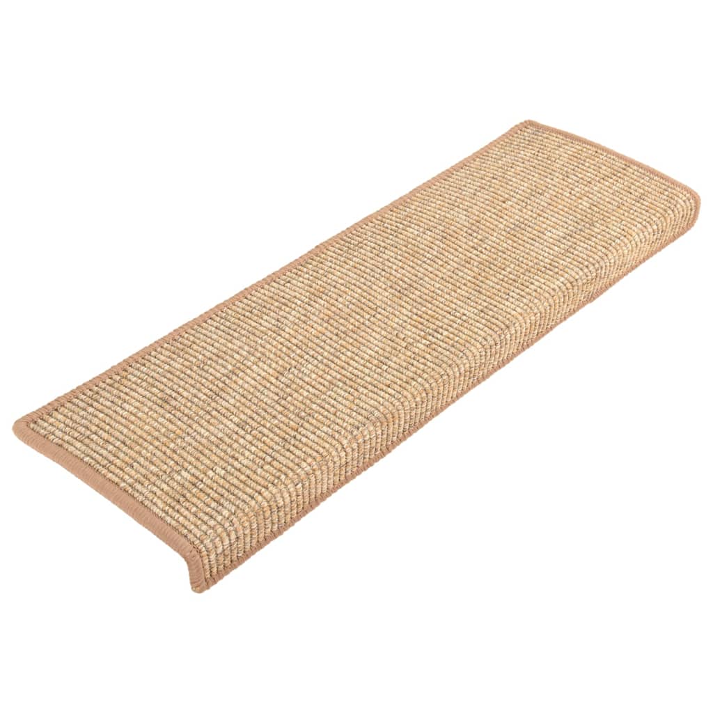 Vidaxl trapmatten 15 st 65x21x4 cm lichtbruin met rechthoekige rand