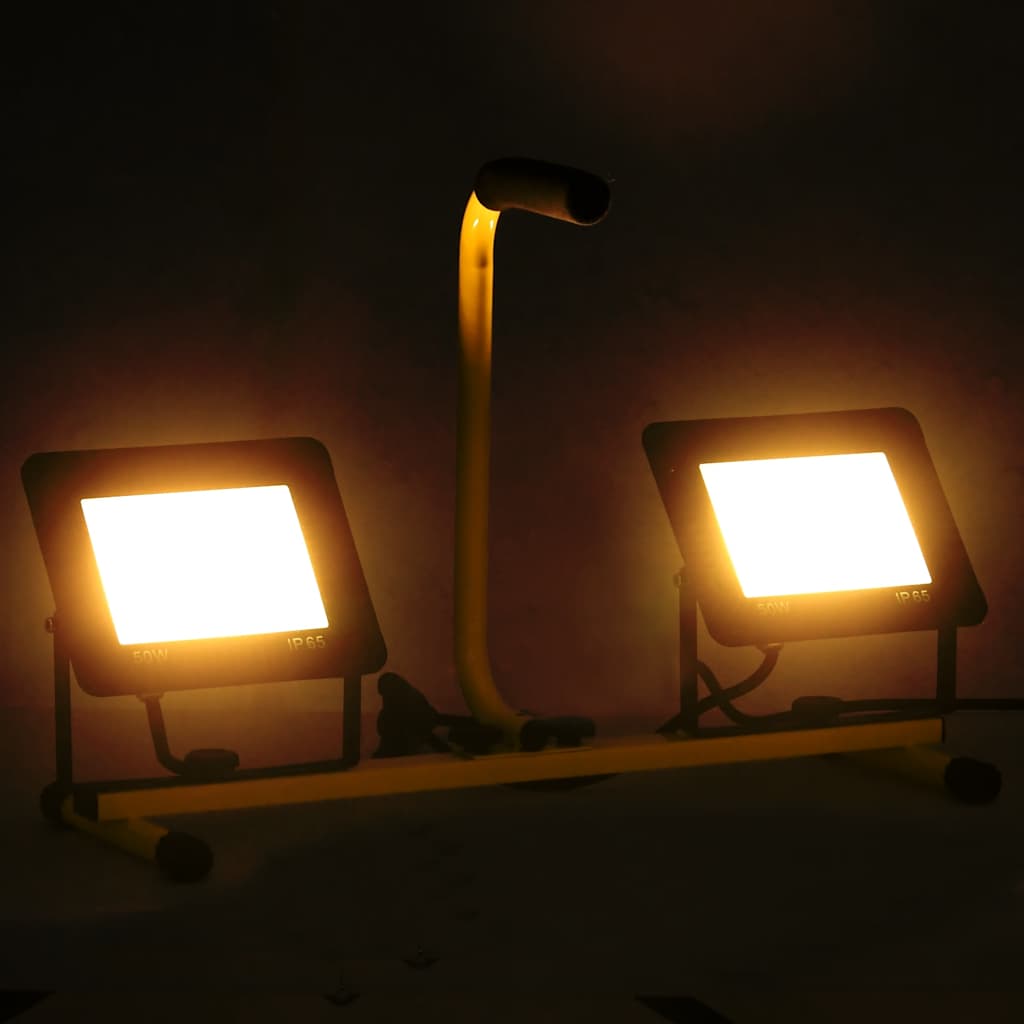 Vidaxl verstraler met handvat led 2x50 w warmwit