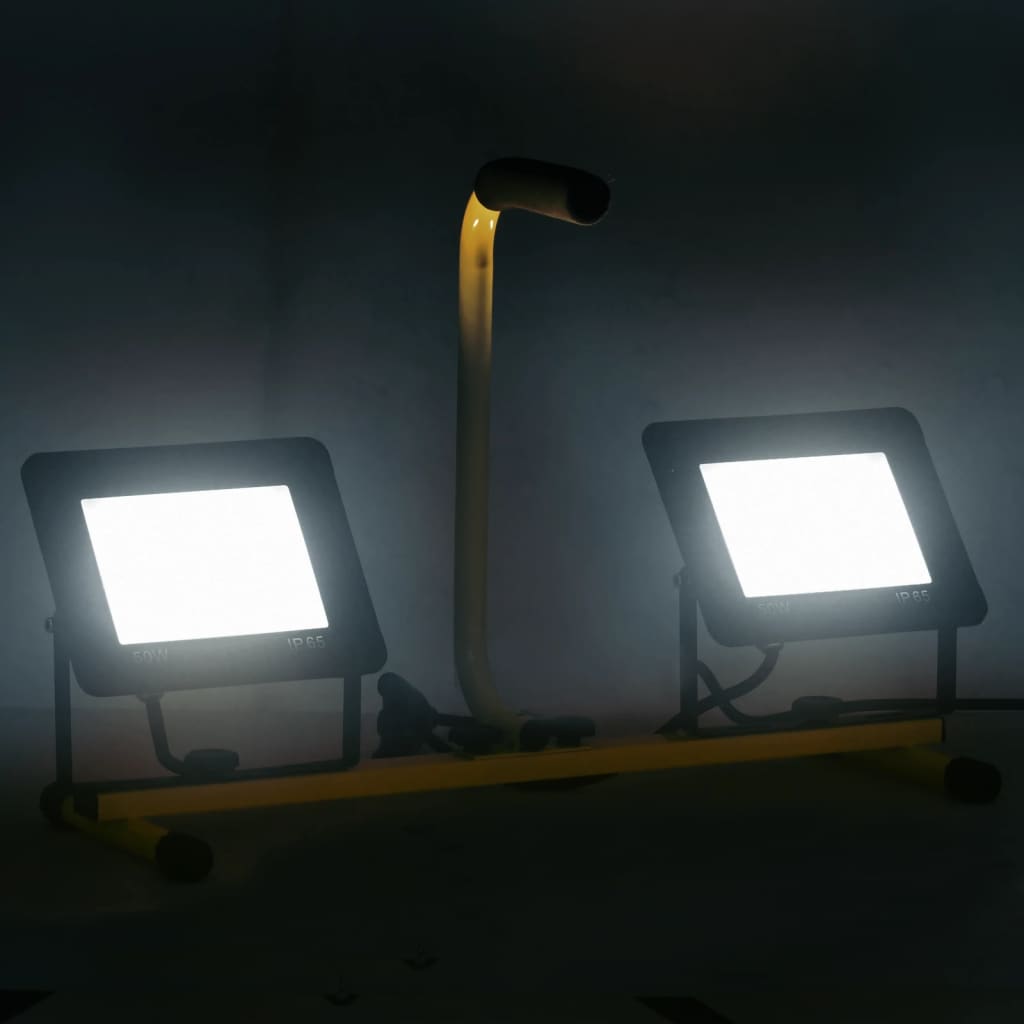 Vidaxl verstraler met handvat led 2x50 w koudwit