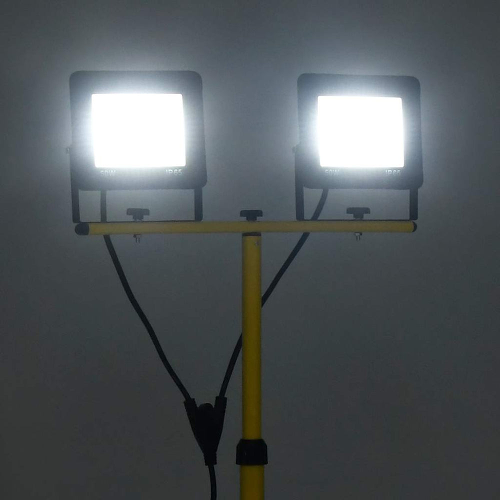 Vidaxl spotlight met statief led 2x50 w koudwit