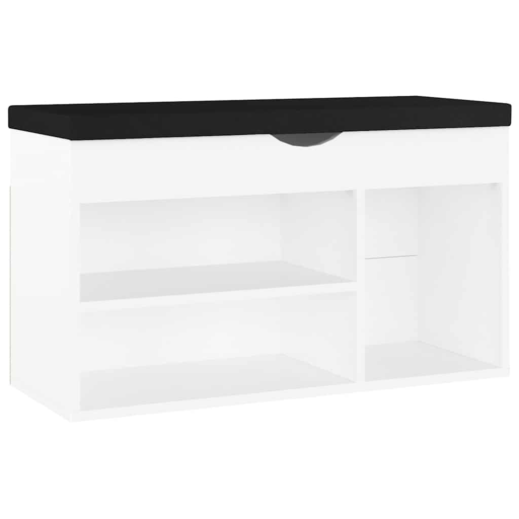 Vidaxl schoenenbank met kussen 80x30x47 cm bewerkt hout wit