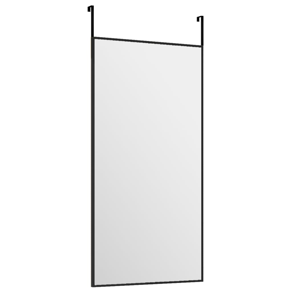 Vidaxl deurspiegel 30x60 cm glas en aluminium zwart