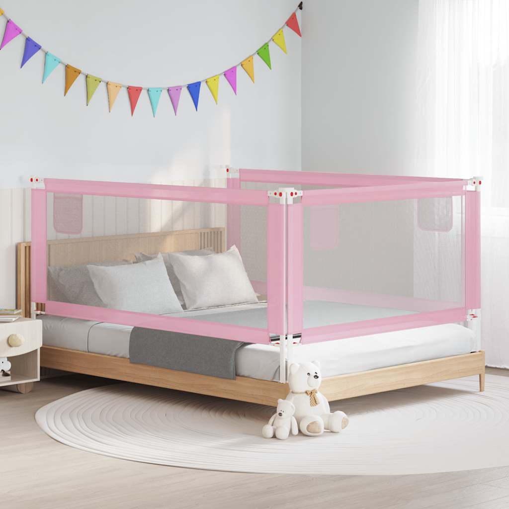 Vidaxl bedhekje peuter 200x25 cm stof roze