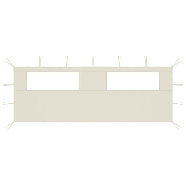 Vidaxl prieelzijwand met ramen 6x2 m crèmekleurig